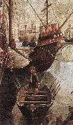 CARPACCIO, Vittore The Arrival of the Pilgrims in Cologne (detail) Germany oil painting reproduction